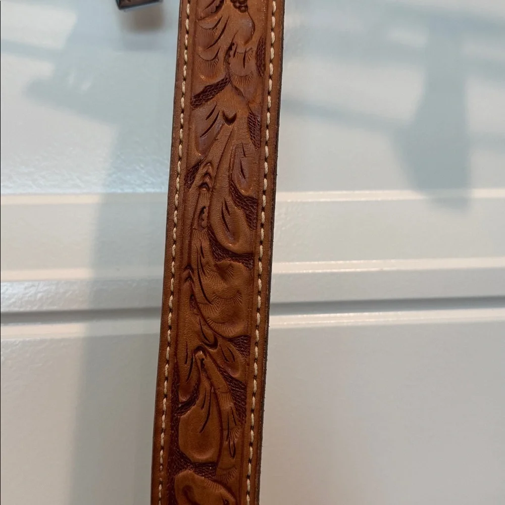 Vintage Texan Brown Leather Belt